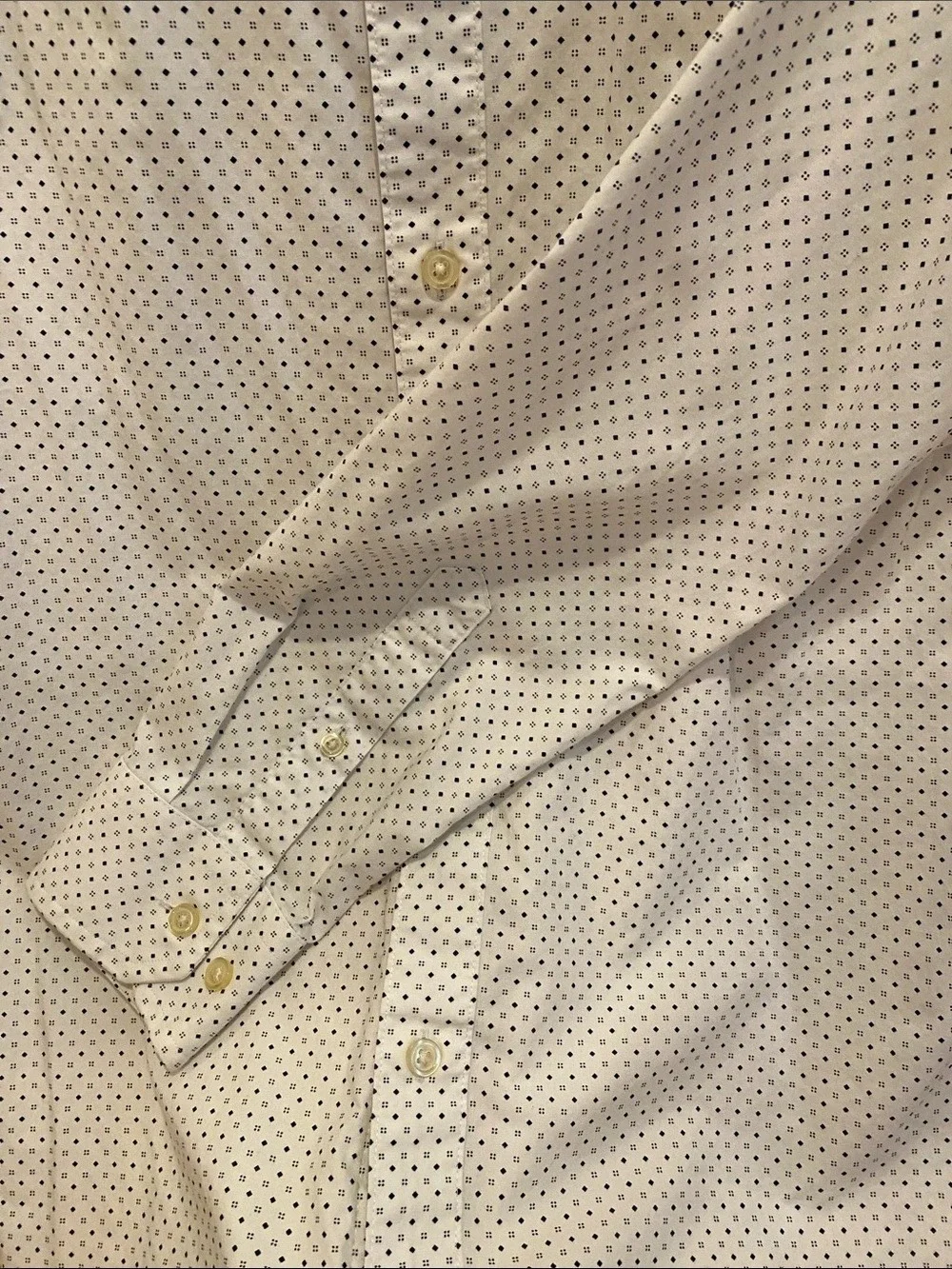 Banana Republic Non-Iron Slim Fit Shirt White & Blue Small Like New